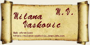 Milana Vasković vizit kartica
